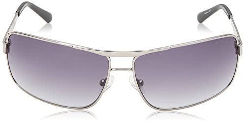 GUESS mens Wrapped Navigator Pilot Sunglasses Sunglasses, Shiny Gunmetal, 68mm US