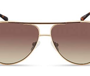 GUESS Men's Classic Aviator Pilot Sunglasses, Gold, 61mm