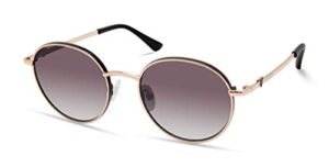 guess womens classic round sunglasses sunglasses, gold/smoke mirror, 51mm us