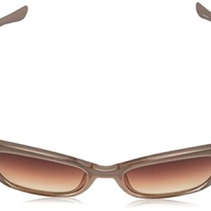 GUESS Women's Retro Inspired Cat Eye Sunglasses, Shiny Beige, 55mm