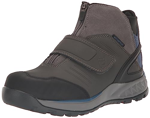 Propét Men's Valais Waterproof Hikers, Grey/Blue, 16 Medium US