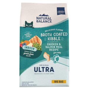 natural balance original ultra indoor chicken & salmon meal cat food, dry food for indoor adult cats, 15-lb. bag(pack of 1)