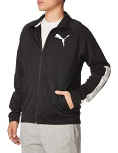 puma men's contrast jacket 2.0, black/white, l