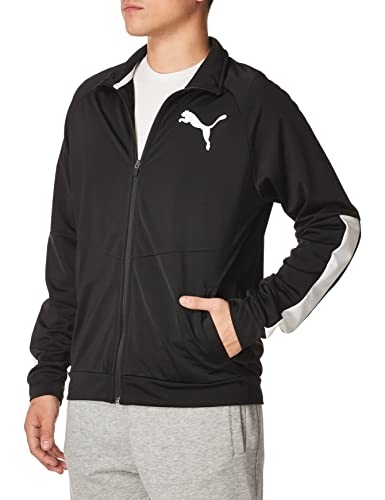 PUMA Men's Contrast Jacket 2.0, Black/White, L