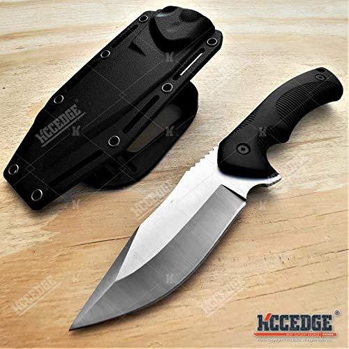 Tactical Knife Hunting Knife Survival Knife 9" Full Tang Fixed Blade Knives Camping Accessories Camping Gear Survival Kit Survival Gear And Equipment Tactical Gear 80213 (Silver)