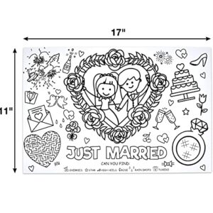 Gift Boutique 50 Disposable Wedding Activity Place Mats for Kids Coloring Paper 11" x 17"Game Table Mat Sheets