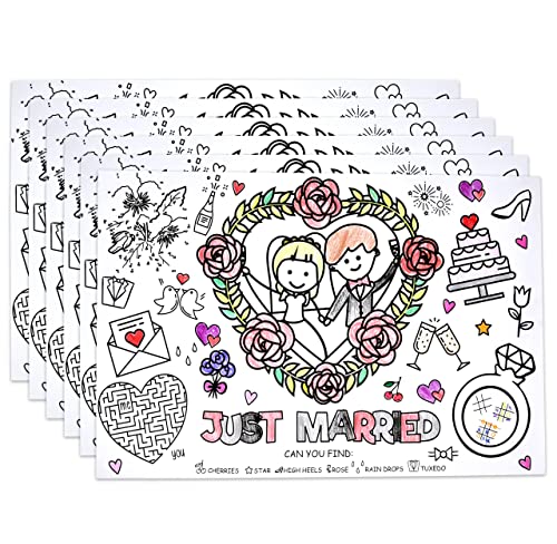 Gift Boutique 50 Disposable Wedding Activity Place Mats for Kids Coloring Paper 11" x 17"Game Table Mat Sheets