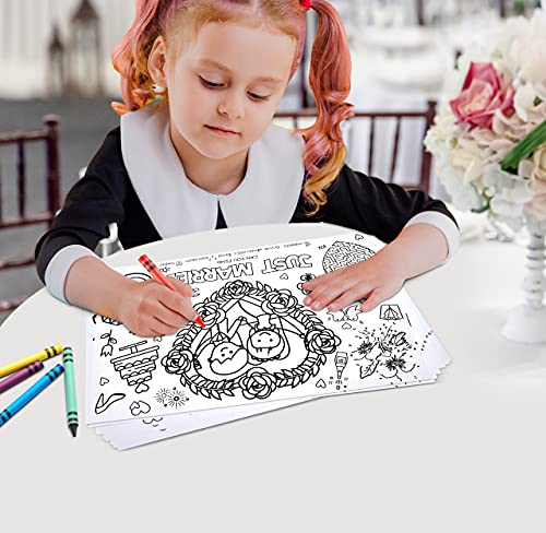 Gift Boutique 50 Disposable Wedding Activity Place Mats for Kids Coloring Paper 11" x 17"Game Table Mat Sheets