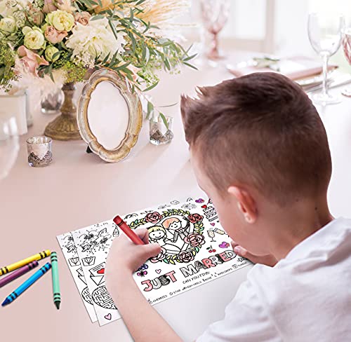 Gift Boutique 50 Disposable Wedding Activity Place Mats for Kids Coloring Paper 11" x 17"Game Table Mat Sheets