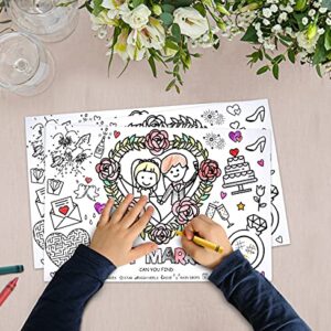 Gift Boutique 50 Disposable Wedding Activity Place Mats for Kids Coloring Paper 11" x 17"Game Table Mat Sheets