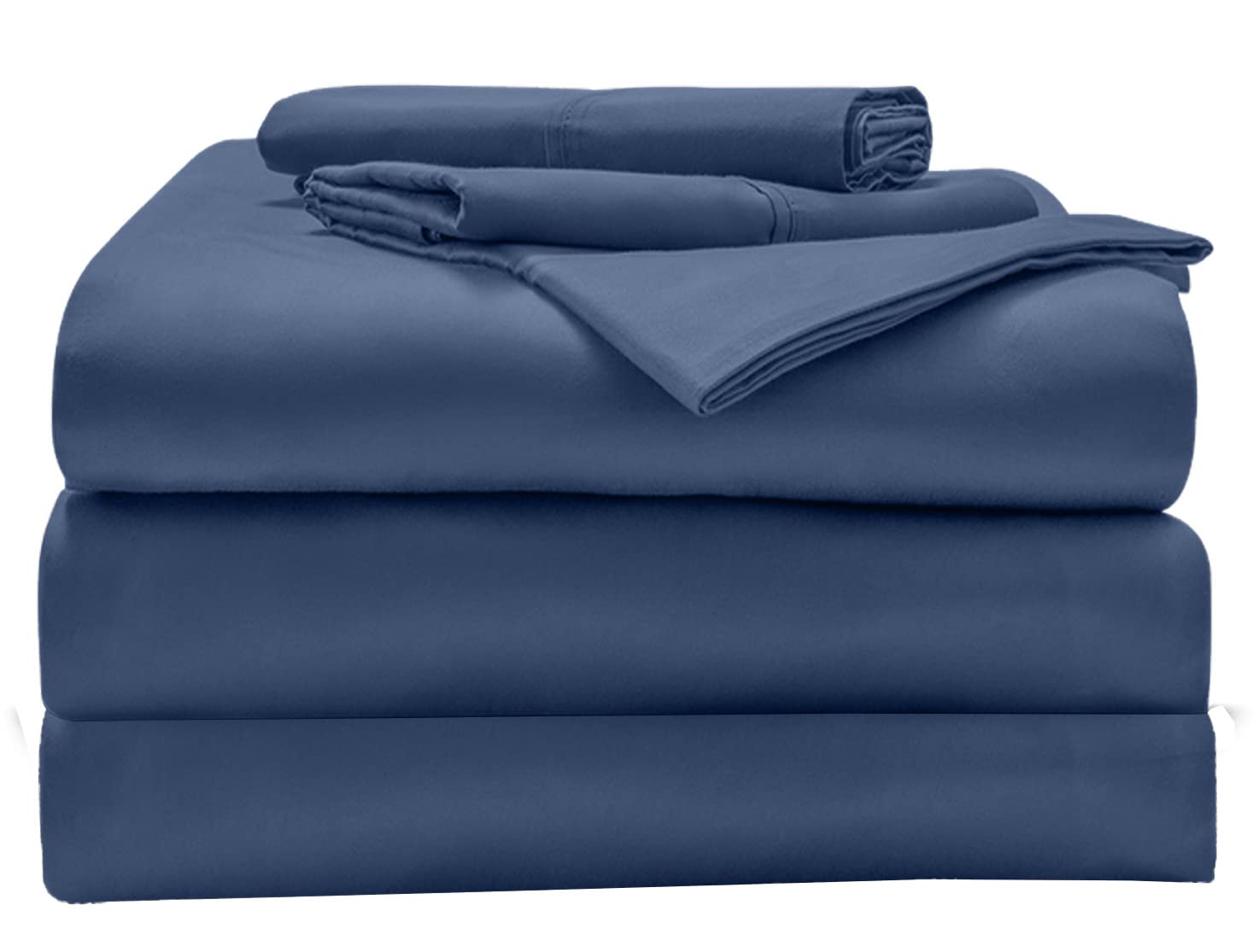 Split King Sheet Set for Adjustable Bed - 1000-Thread-Count 100% Egyptian Cotton 18 inch Deep Pockets 1000-TC 5PC Bedsheet - Mediterranean Blue