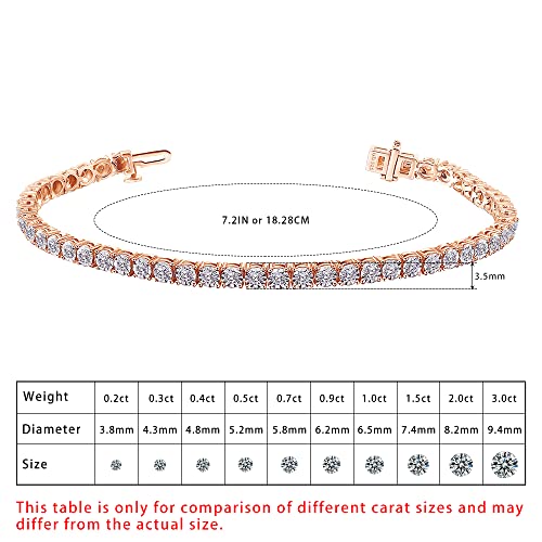 Beyond Brilliance 1.00 Carat Round Natural Diamond Bracelets for Women | Rose Gold-plated Sterling Silver Tennis Bracelet | Fine Jewelry for Her | Timeless Design | Gift Box Included