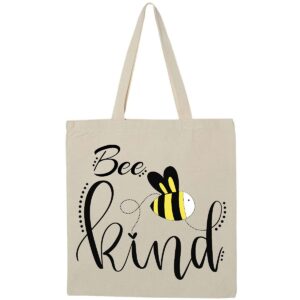 inktastic bee kind tote bag natural 3e757