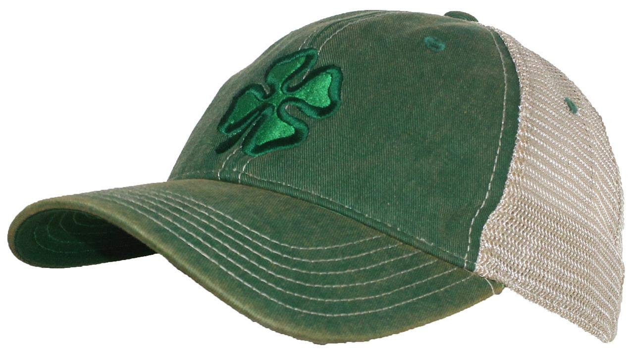 Tropic Hats Adult Embroidered Shamrock/Clover Legacy OFA Snapback Trucker Ballcap - Kelly Green