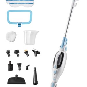 Steam Mop Cleaner 12-in-1 Handheld Steam Cleaner Detachable Floor Steamers for Hardwood Laminate Tile Floor, Multi-functional Steam Mops w/ 11 Accessories&2 Mop Pads for Home Use Carpet Kitchen Window