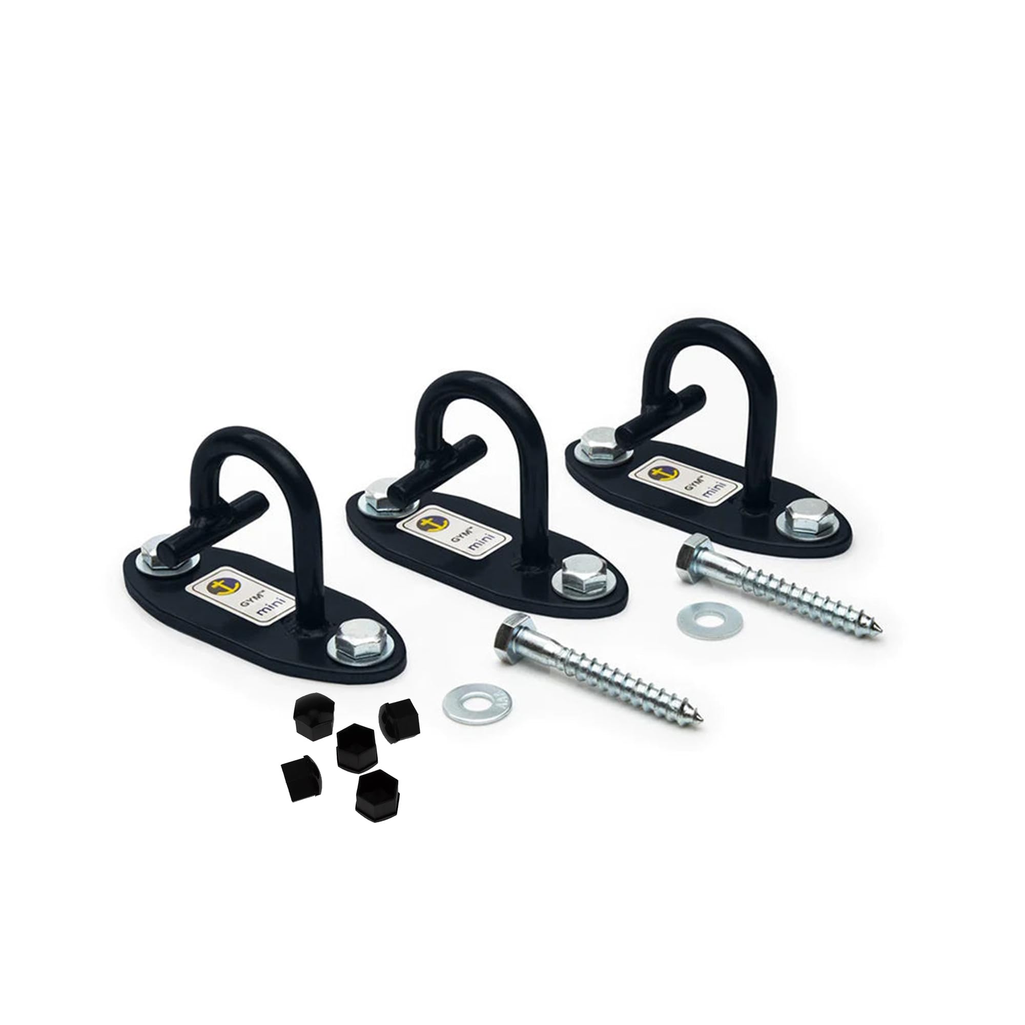 The Anchor Gym Anchor Gym-Mini H1 (Set of 3) - Wall Mounted Modular Hooking Platform for Resistance Bands, Suspension Straps, Stretch Straps, and Large Loop Bands