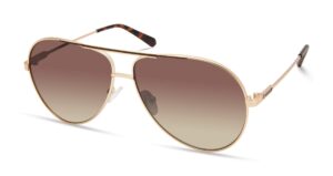 guess men's classic aviator pilot sunglasses, gold, 61mm