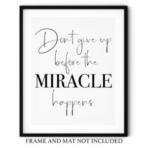 ‘Don’t Give Up.. ‘’ Positive Motivational Wall Art | 8x10 UNFRAMED Black and White Word Art Print | Inspirational, Typographic Home, Office, Studio Decor