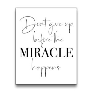 ‘Don’t Give Up.. ‘’ Positive Motivational Wall Art | 8x10 UNFRAMED Black and White Word Art Print | Inspirational, Typographic Home, Office, Studio Decor