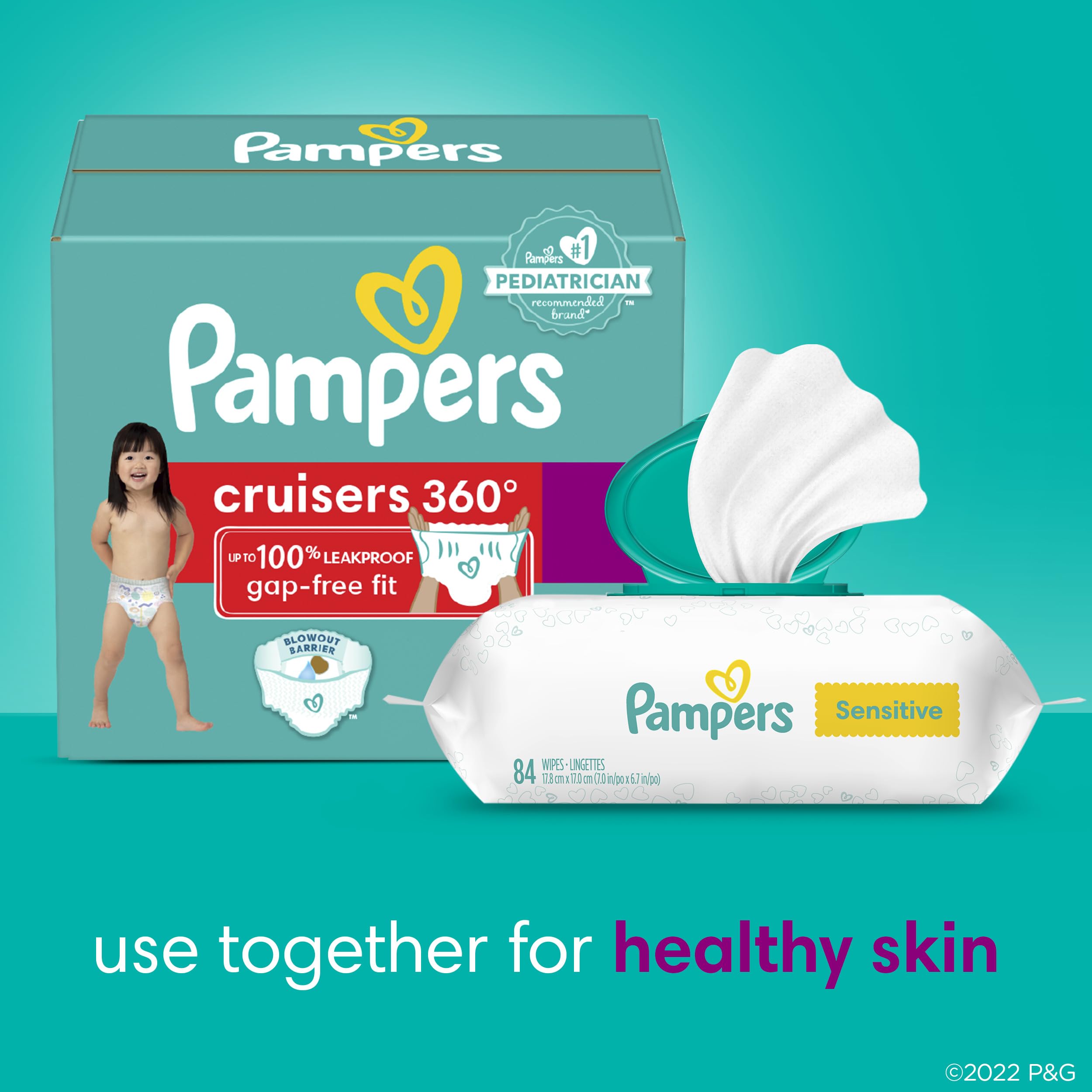 Pampers Cruisers 360 Diapers - Size 3, 26 Count, Pull-On Disposable Baby Diapers, Gap-Free Fit