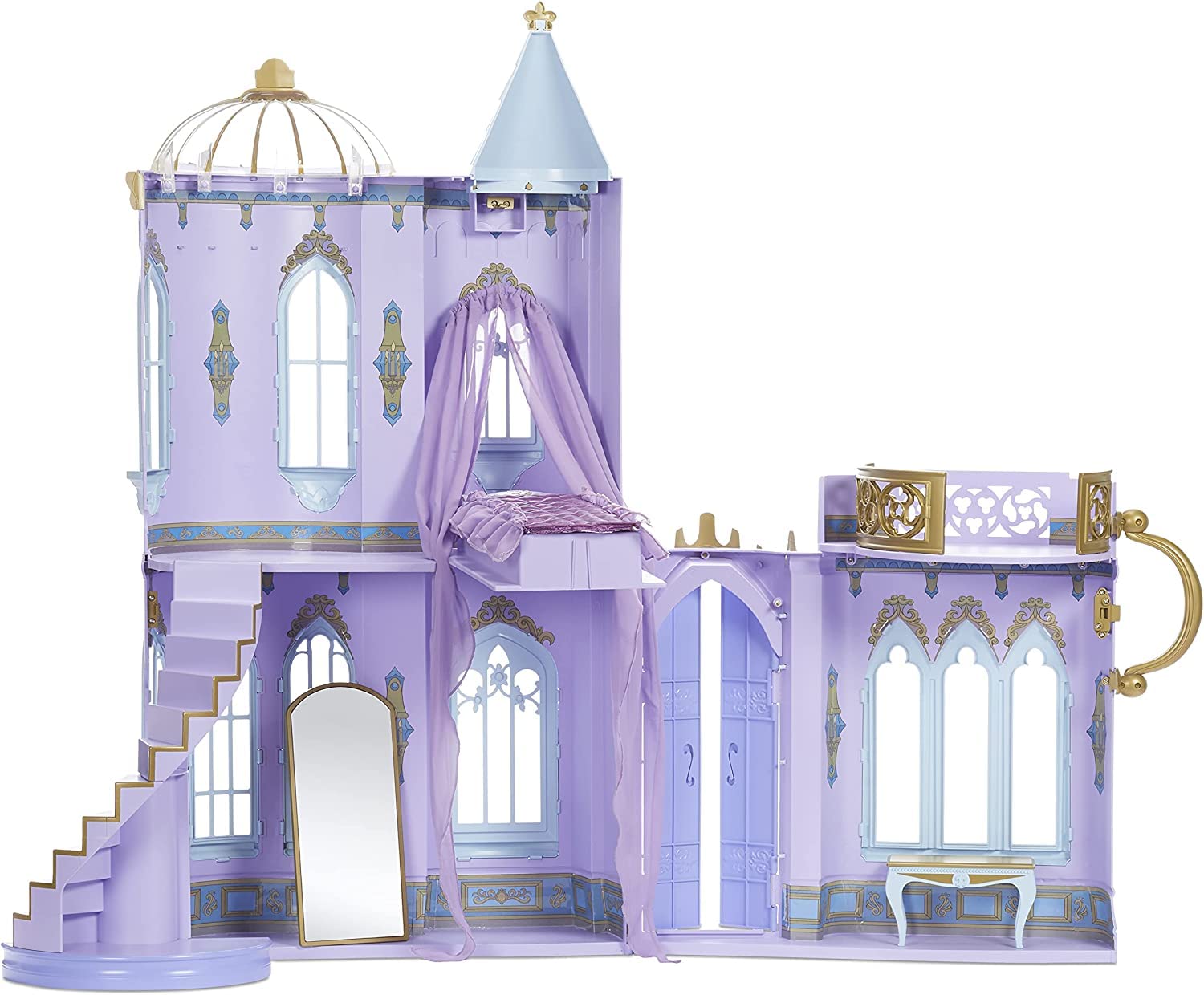 MGA Dream Ella Majestic Castle Playset, Fits 11.5" Fashion Dolls, Furniture & Accessories, Portable 35" H x 18" W Dollhouse Play Pretend Gift for Kids, Toys for Girls & Boys Ages 3 4 5+ Years