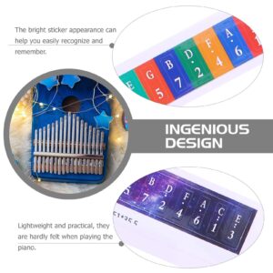 5 Sets Finger Piano Note Sticker Instrument Kids Educational Sticker Kalimba Learning Tool Piano Keyboard Stickers Child Piano Tuba Thumb Staff Paper Supplies Removable