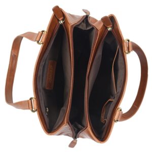 ROLANDO Maya Women's Top-Handle Leather Handbag (Oily Brown)