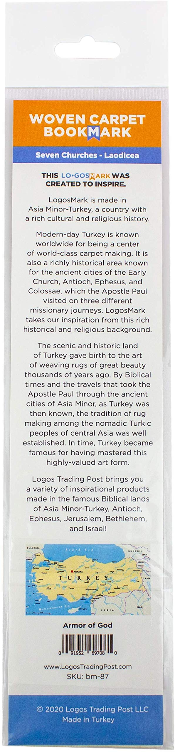 Armor of God, Bulk Pack of 6 Woven Fabric Christian Bookmarks, Silky Soft Ephesians 6:11-12 Flexible Bookmarker for Novels Books and Bibles, Traditional Turkish Woven Design, Memory Verse Gift