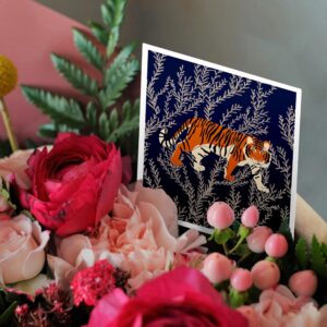 3dRose Greeting Cards - Bengal Tigers and Vines - 12 Pack - Designs Jungle Animals