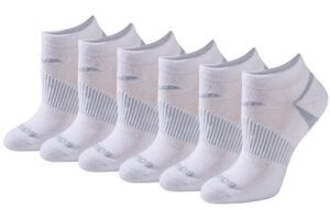 saucony women's rundry performance 6, 12 selective cushion socks, s-l, white basic (6 pairs), medium