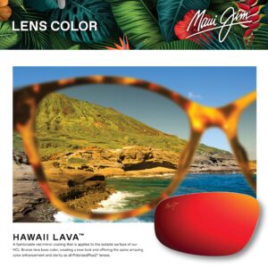 Maui Jim Men's and Women's Hookipa Polarized Universal Fit Rimless Sunglasses, Black Matte/Hawaii Lava ™, Large