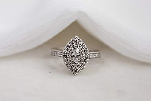 Kobelli Marquis Cluster Slim Shank Diamond Ring - 4.0