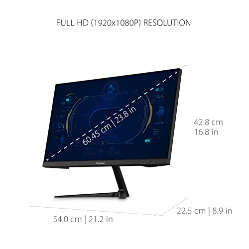 ViewSonic OMNI VX2418-P-MHD 24 Inch 1080p 1ms 165Hz Gaming Monitor with FreeSync Premium, Eye Care, HDMI and DisplayPort