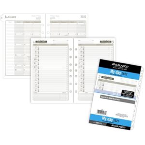 AT-A-GLANCE 2022 Daily Planner Refill by AT-A-GLANCE, 12010 Day-Timer, 5-1/2" x 8-1/2", Size 4, Desk Size, One Page per Day, Loose-Leaf (481-125)