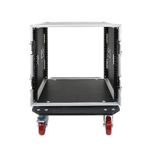 Seismic Audio - SA-PTR-10UC - 10 Space Pro Audio DJ Road Rack Case with Casters - 10U Pro Tour Grade Rack