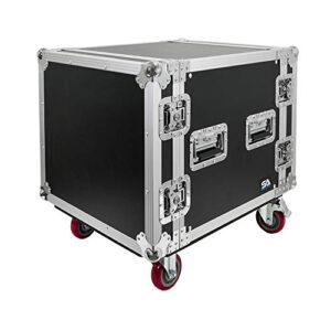 Seismic Audio - SA-PTR-10UC - 10 Space Pro Audio DJ Road Rack Case with Casters - 10U Pro Tour Grade Rack