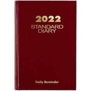 2022 diary by at-a-glance, standard daily diary, 5-3/4" x 8-1/4", small, red (sd38913)