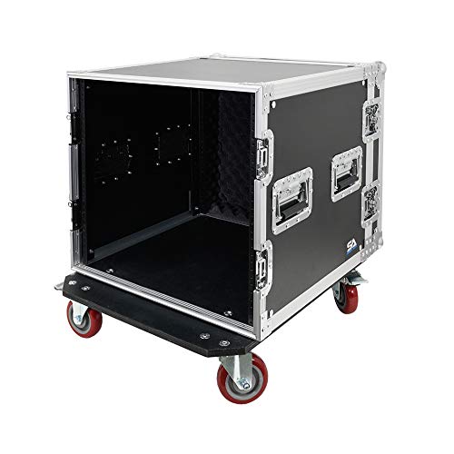 Seismic Audio - SA-PTR-10UC - 10 Space Pro Audio DJ Road Rack Case with Casters - 10U Pro Tour Grade Rack