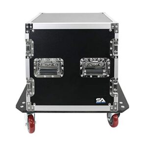 Seismic Audio - SA-PTR-10UC - 10 Space Pro Audio DJ Road Rack Case with Casters - 10U Pro Tour Grade Rack