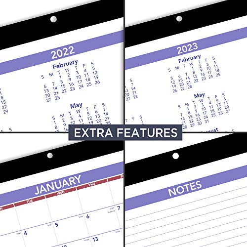 AT-A-GLANCE 2022 Wall & Desk Calendar by, 11" x 8", Small, with Clear Cover and Vinyl Holder (SK800)