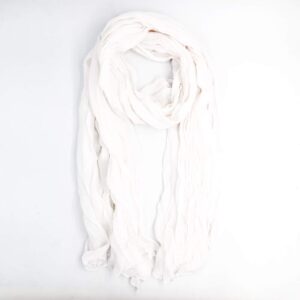 Beauty Town Head Wrap Scarf Neckerchief Crinkle Stretch Large Headband Turban Hair Tie (White)