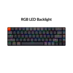 Keychron K7 Ultra-Slim 65% Layout 68 Keys Wireless Bluetooth/Wired Mechanical Keyboard, Hot Swappable Low-Profile Gateron Brown Switch RGB LED Backlit Keyboard Compatible with Mac Windows