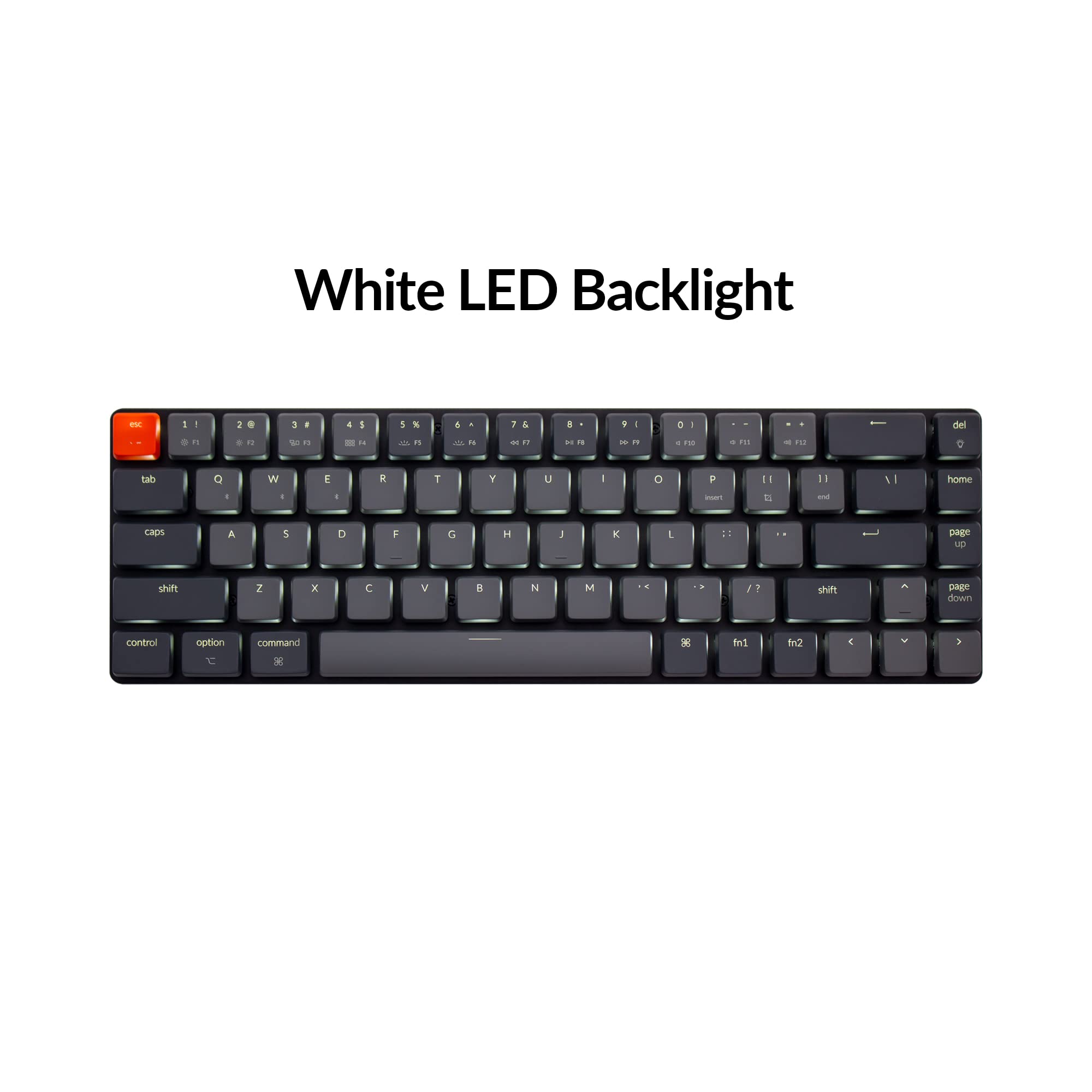 Keychron K7 Ultra-Slim 65% Layout 68 Keys Wireless Bluetooth/Wired Mechanical Keyboard, Hot Swappable Low-Profile Gateron Red Switch White LED Backlit Keyboard Compatible with Mac Windows