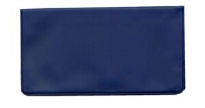 easy read register vinyl checkbook cover for top tear personal checks (monaco blue)