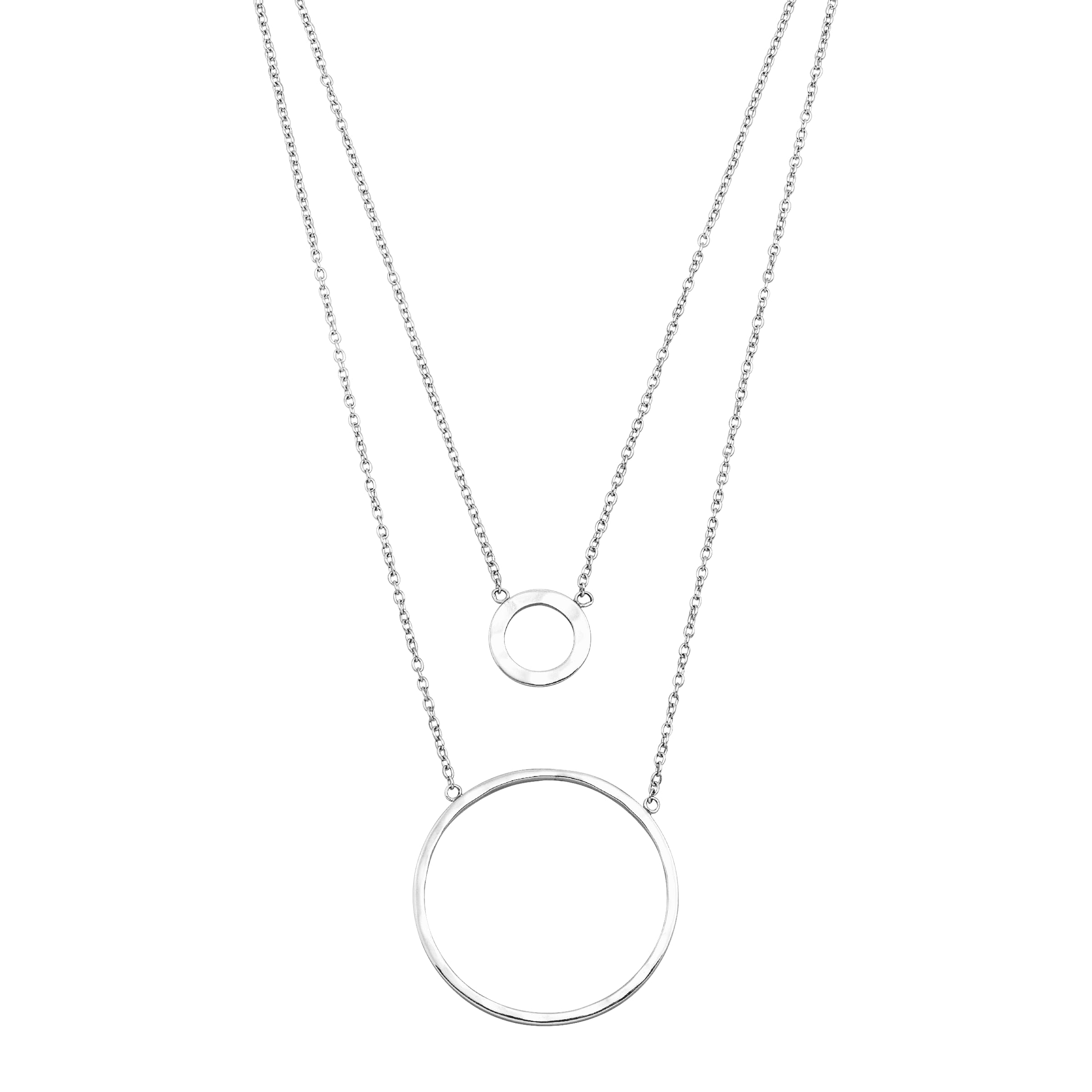 Silpada 'Layered Karma' Pendant Necklace in Sterling Silver, 15" + 2"