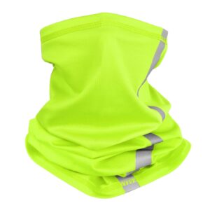 muka reflective stripe safety neck gaiter face neckerchief bandana scarves for outdoor activity working-green