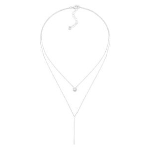 Silpada 'London Decker' Cubic Zirconia Layered Pendant Necklace in Sterling Silver, 17" + 2"