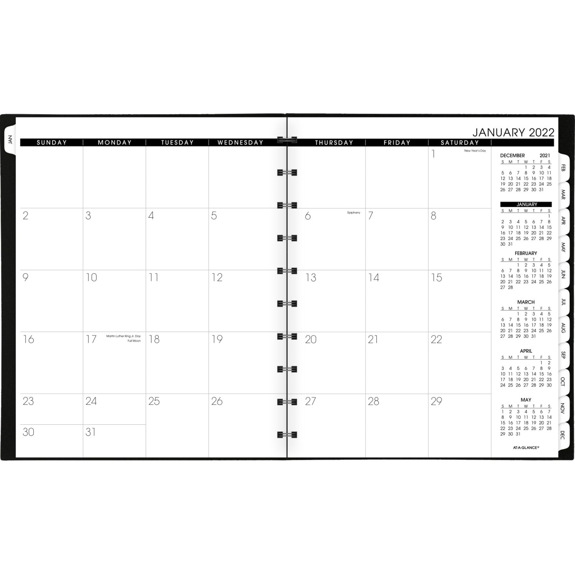 2022 Weekly & Monthly Appointment Book & Planner by AT-A-GLANCE, 8-3/4" x 11", Large, Move-A-Page, Black (70950E05)