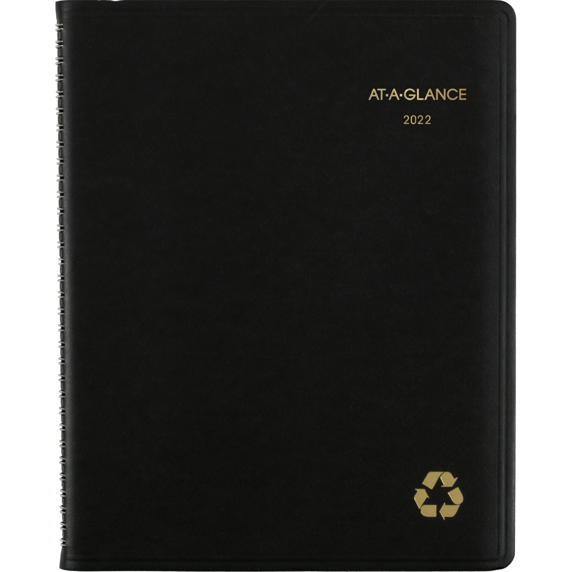 AT-A-GLANCE 2022 Weekly & Monthly Appointment Book & Planner by AT-A-GLANCE, 8-1/4" x 11", Large, Recycled, Black (70950G05)