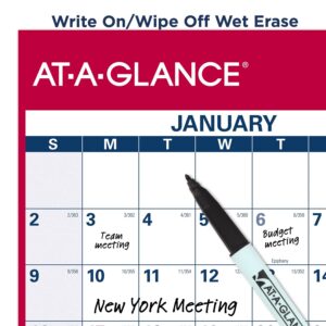 2022 Erasable Calendar, Dry Erase Wall Planner by AT-A-GLANCE, 48" x 32", Jumbo, Vertical/Horizontal, Reversible (PM32628)